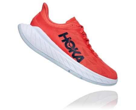 Hoka One One Carbon X 2 Mulher - Tenis Corrida Estrada Coral / Pretas | PT-mBP7TMk